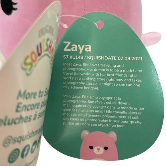 1 Squishmallow Cheetah, 7.5 Inch Plush Toy, Zaya, Light Pink, 3+ Years Old - Picture 6 of 6